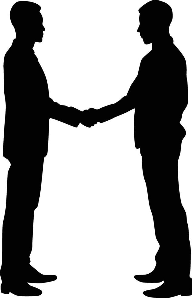 Businessman shaking hand silhouette vector
