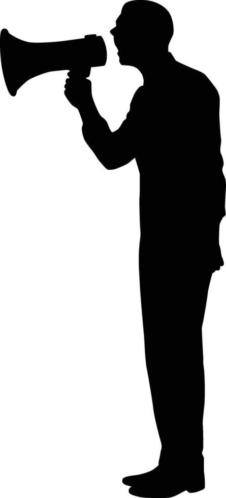 Silhouette of men holding megaphone vector