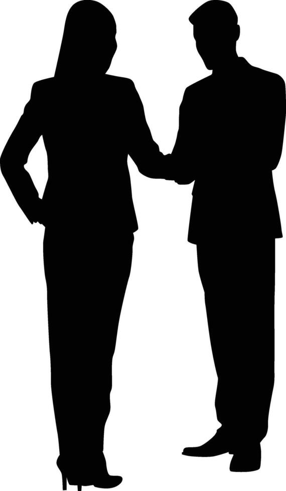 Women give something to men silhouette vector