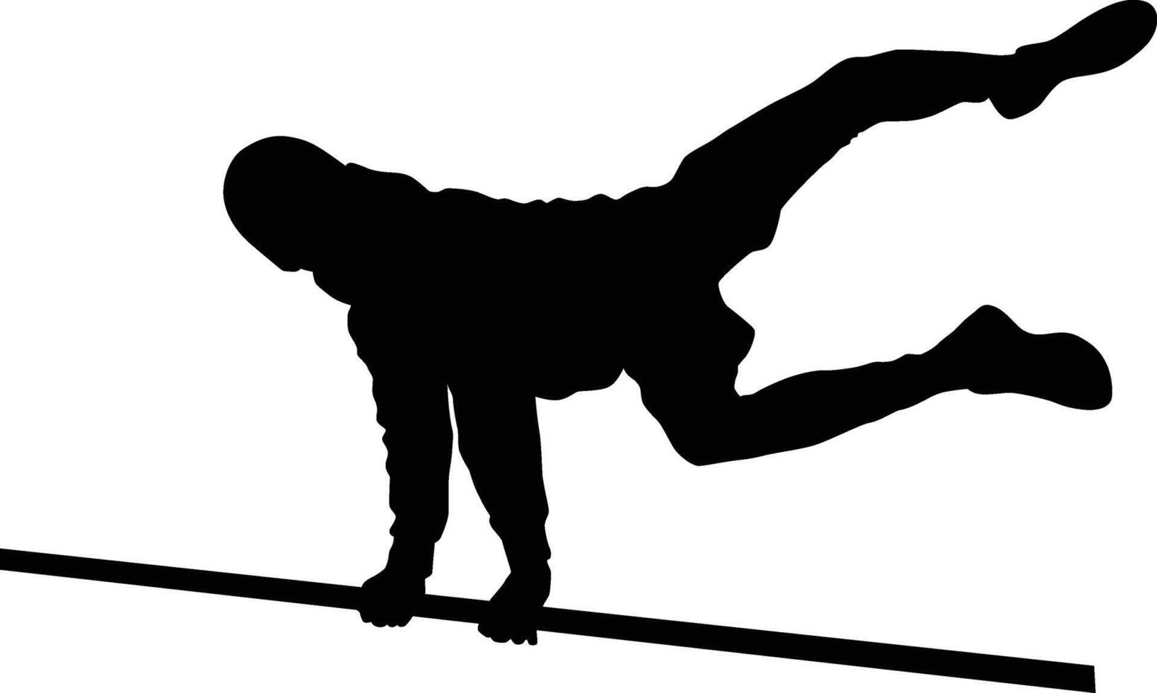 men jump pose silhouette illustration vector