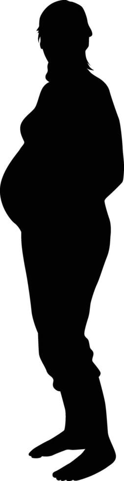 Silhouette of women pregnant vector