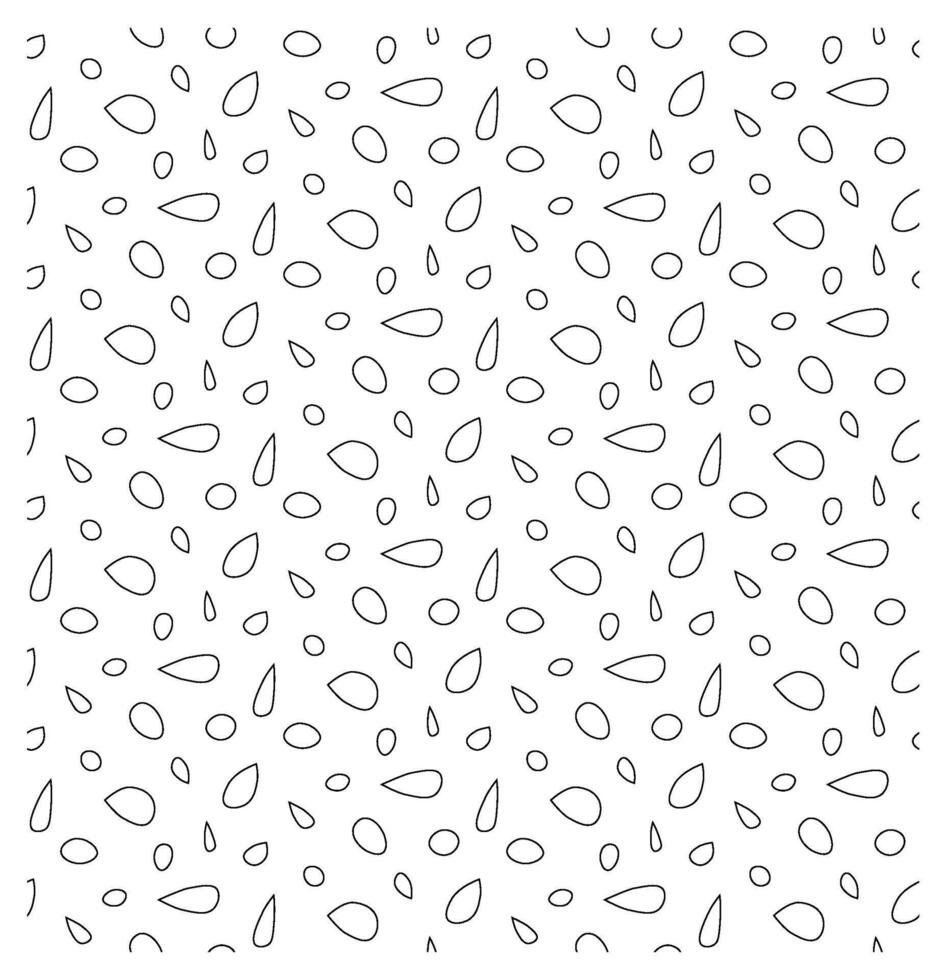 Simple ovals and circles seamless pattern in black and white color. Abstract illustration vector