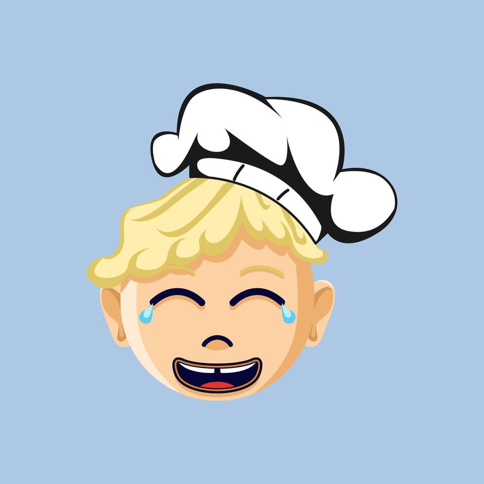 A laughing chef emoji cartoon vector