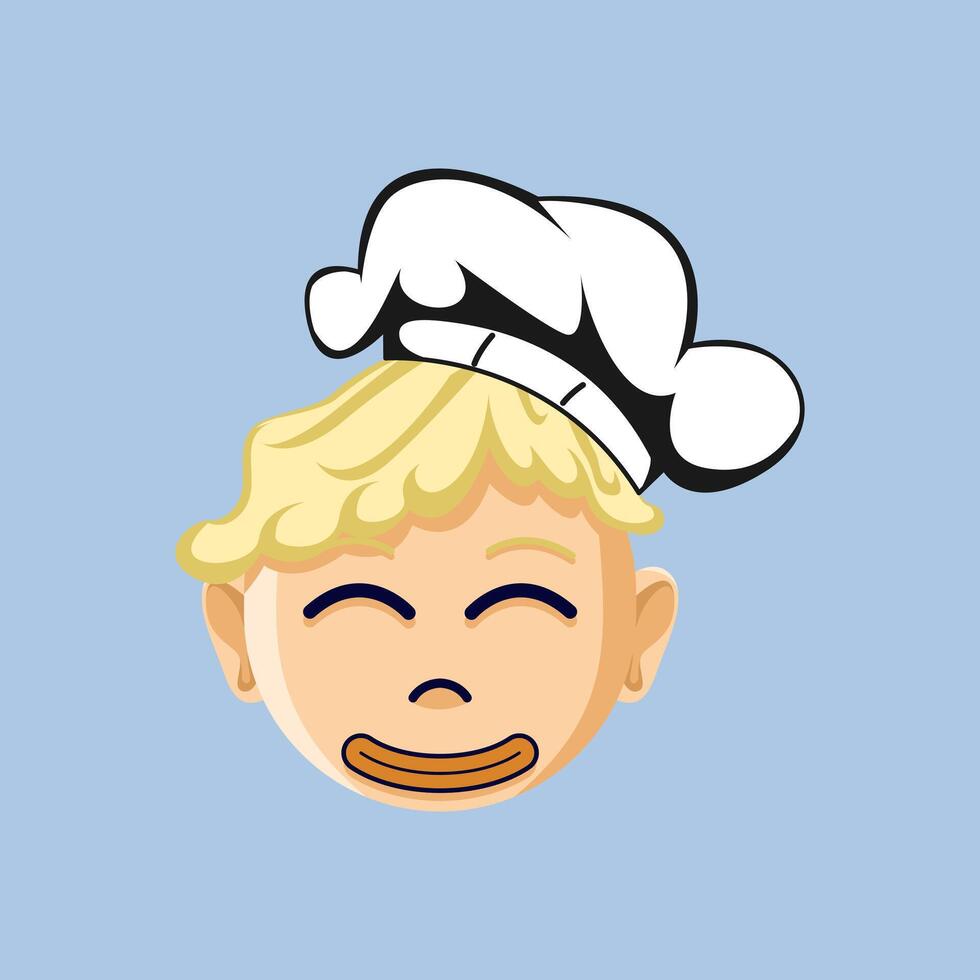 A cartoon emoji of a happy chef vector