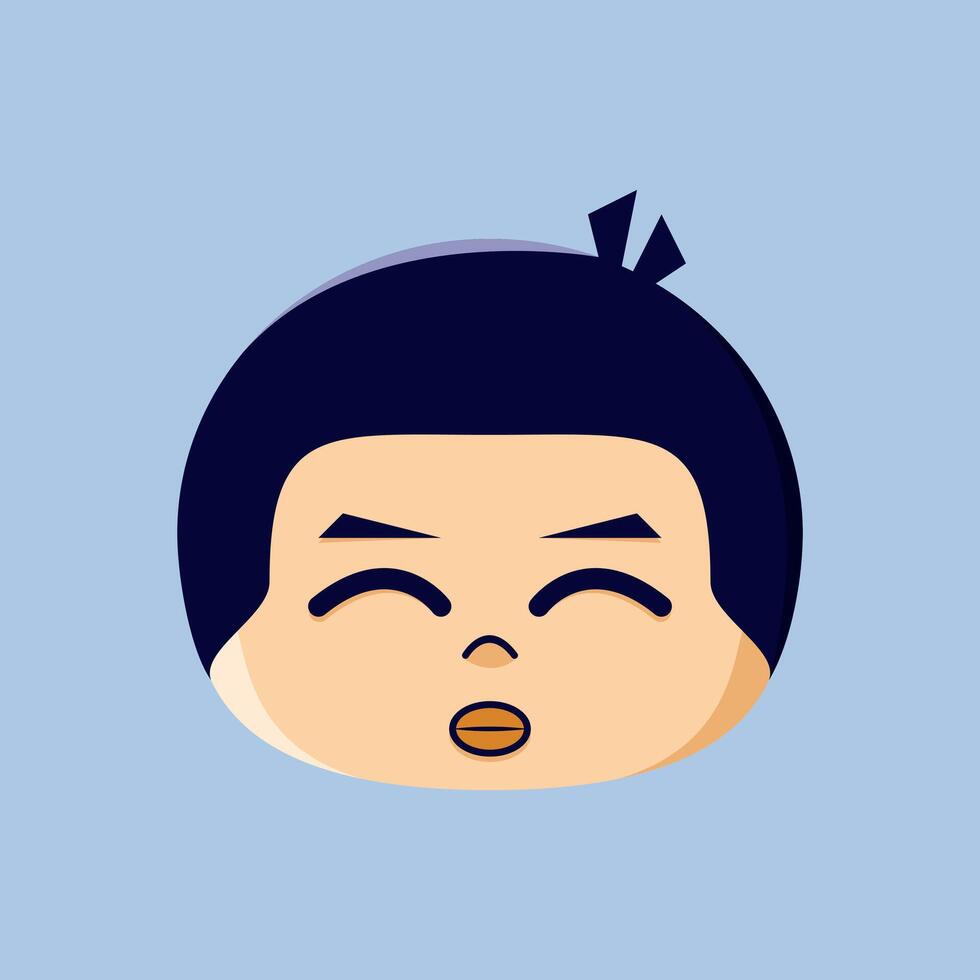 A cartoon emoji of a happy little boy vector