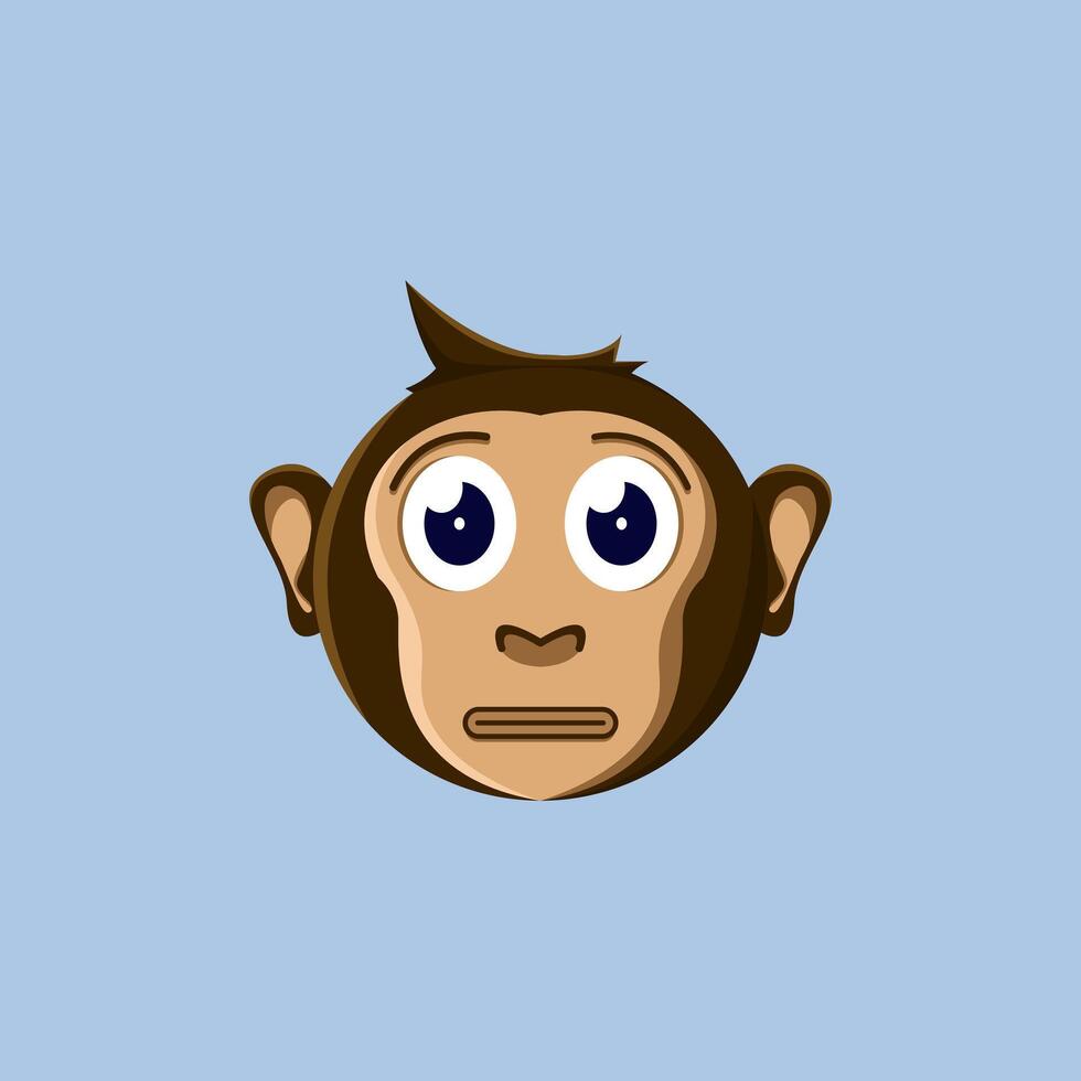 A cartoon monkey emoji is interested in something vector