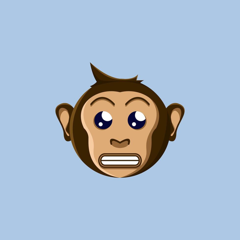 A cartoon monkey emoji is grinning vector