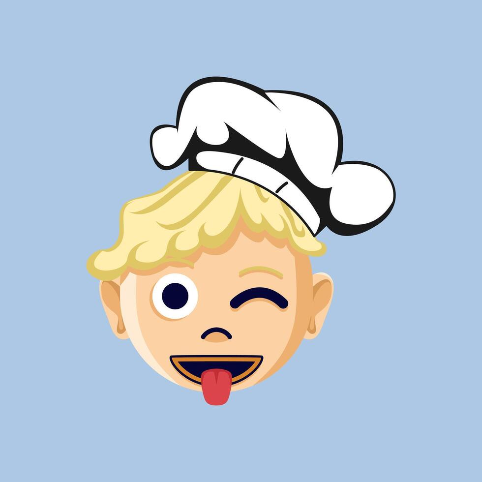 A cartoon emoji of a chef mocking vector
