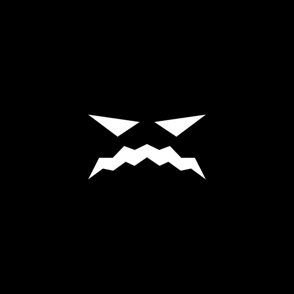 A silhouette of a scary angry face vector