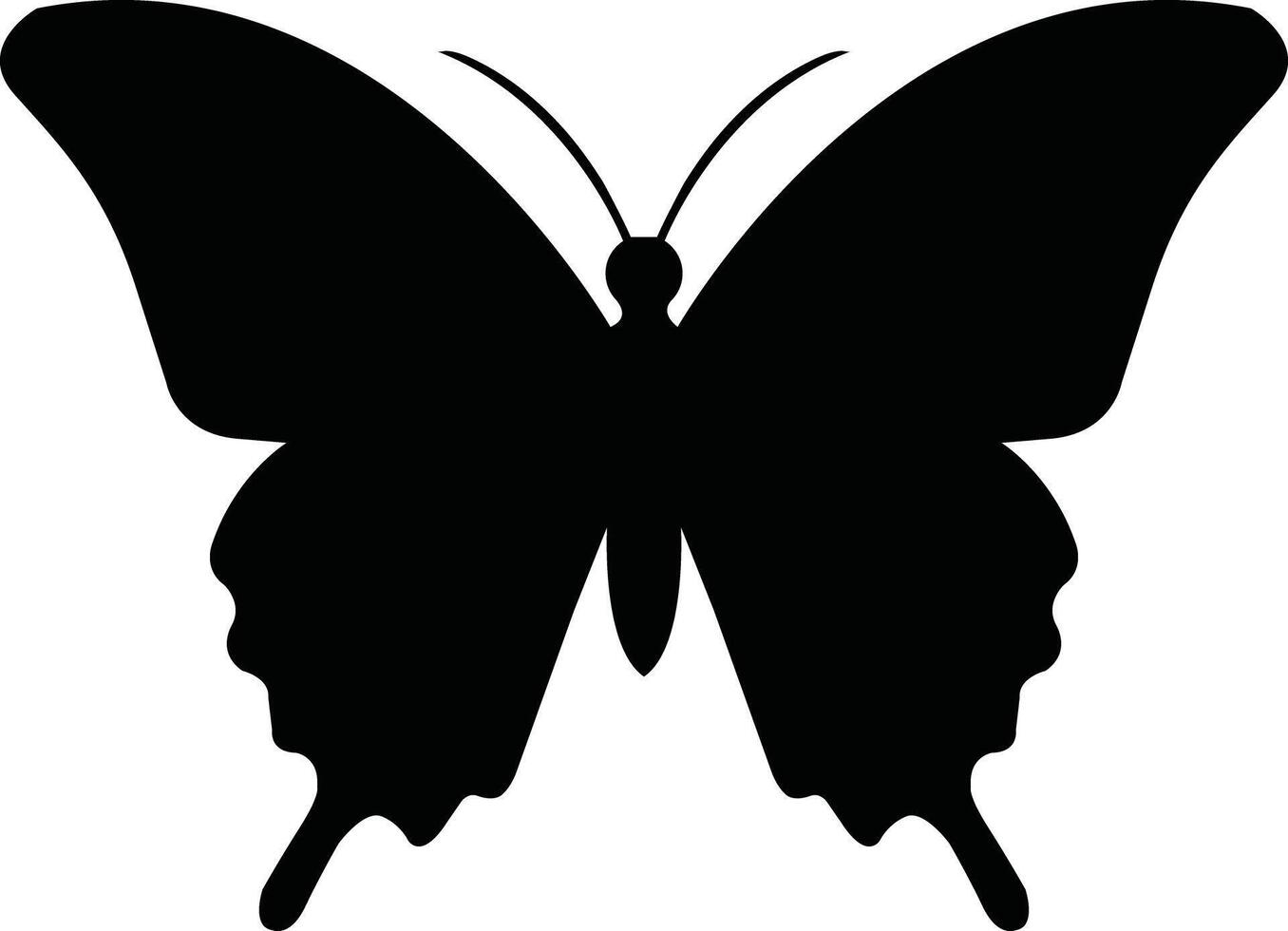 Butterfly Silhouette with Human Face Profiles vector