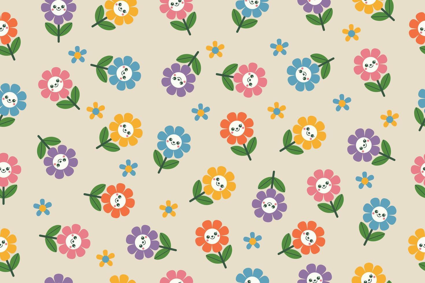 a colorful pattern with different flowers and the word spring vector