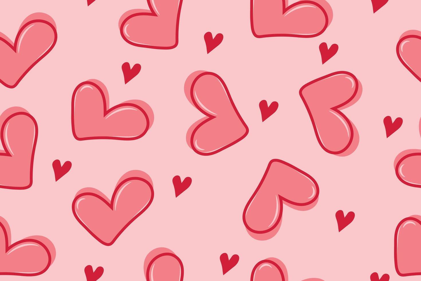 Seamless Red Heart Pattern Illustration vector