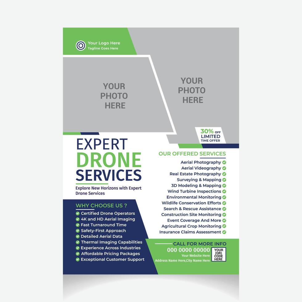 Drone Services Flyer Template vector