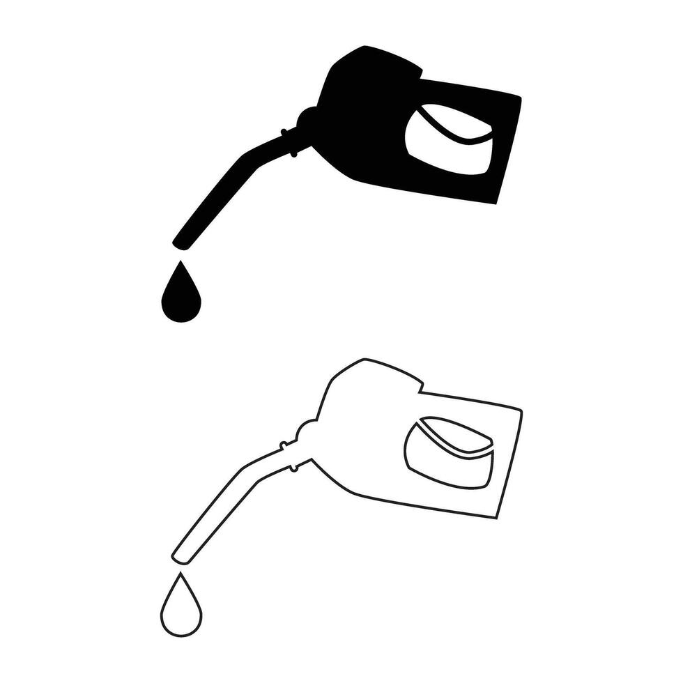 Fuel Pump Icon Illustration with Oil Drop vector