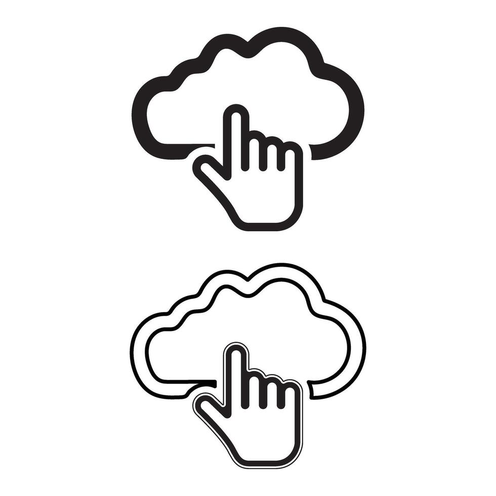 Clicking on Cloud Icon File for Cloud Computing Designs Cloud Storage Icon vector