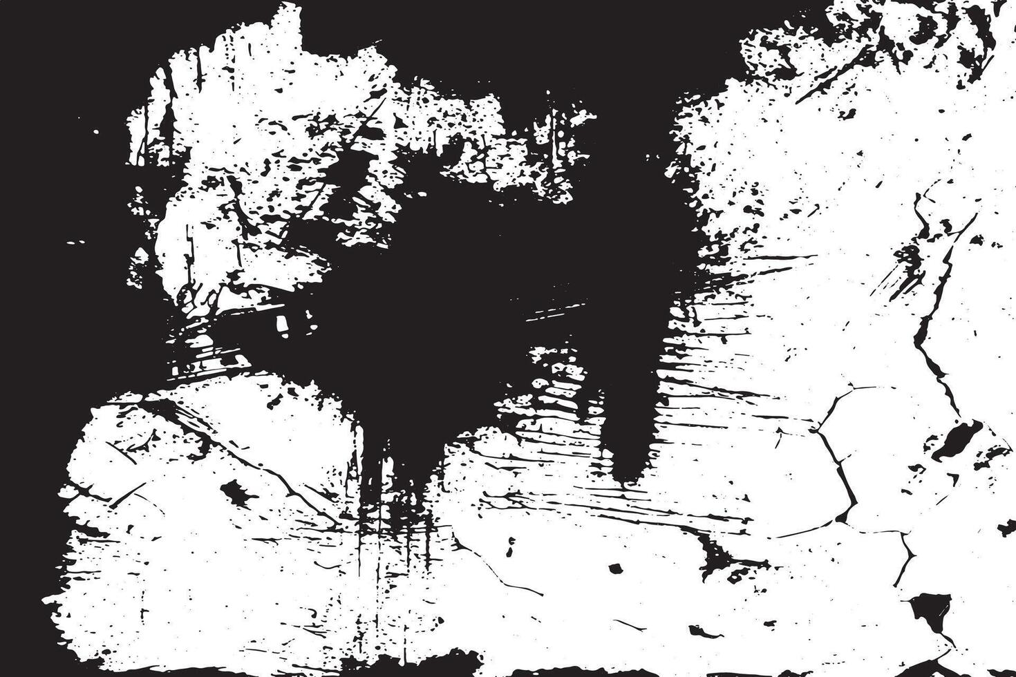 Distressed Black Grunge Texture on White Monochrome Background Ultra HD Design vector