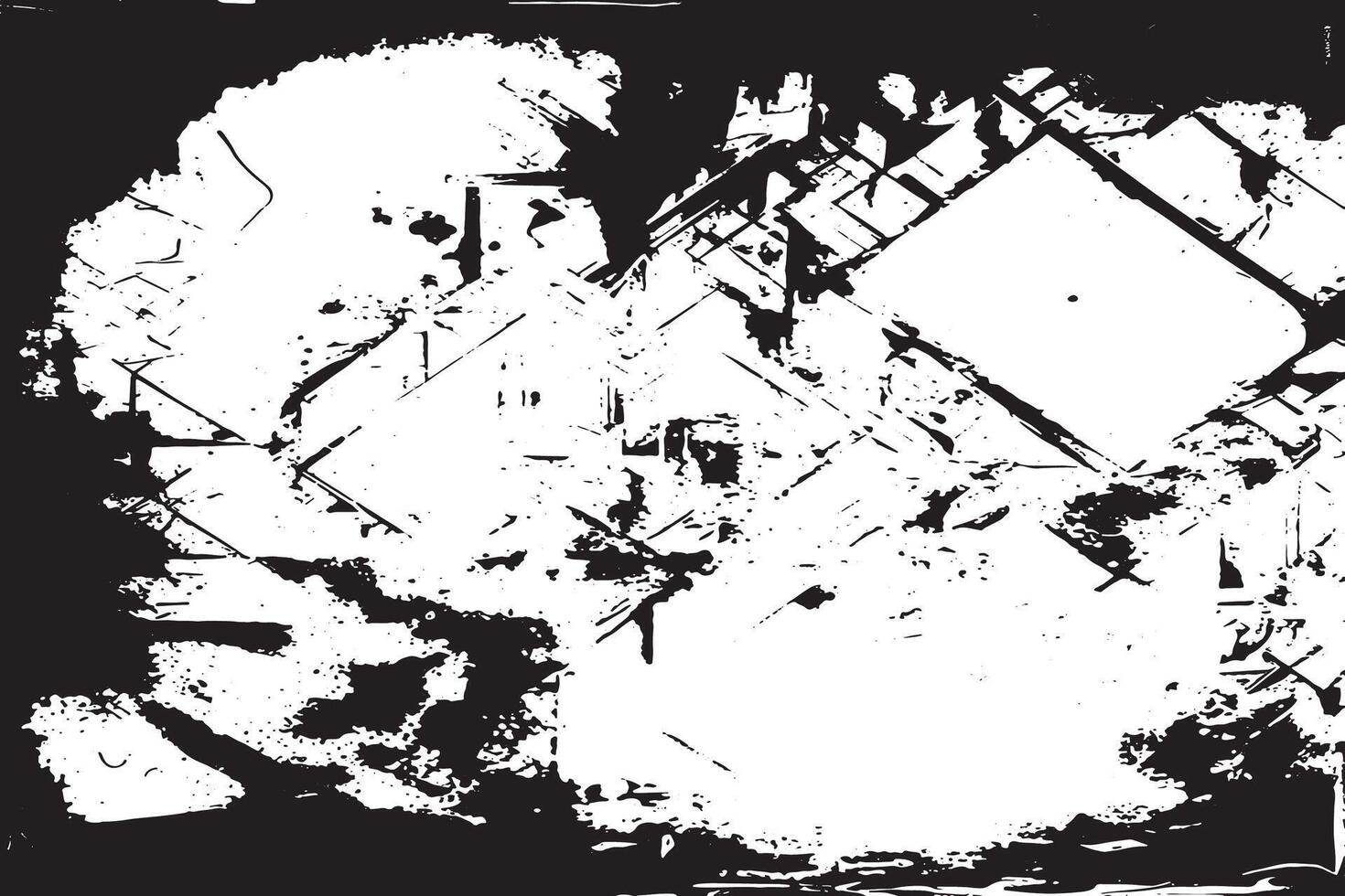 Black Distressed Grunge Texture on White Monochrome Background UHD Overlay vector