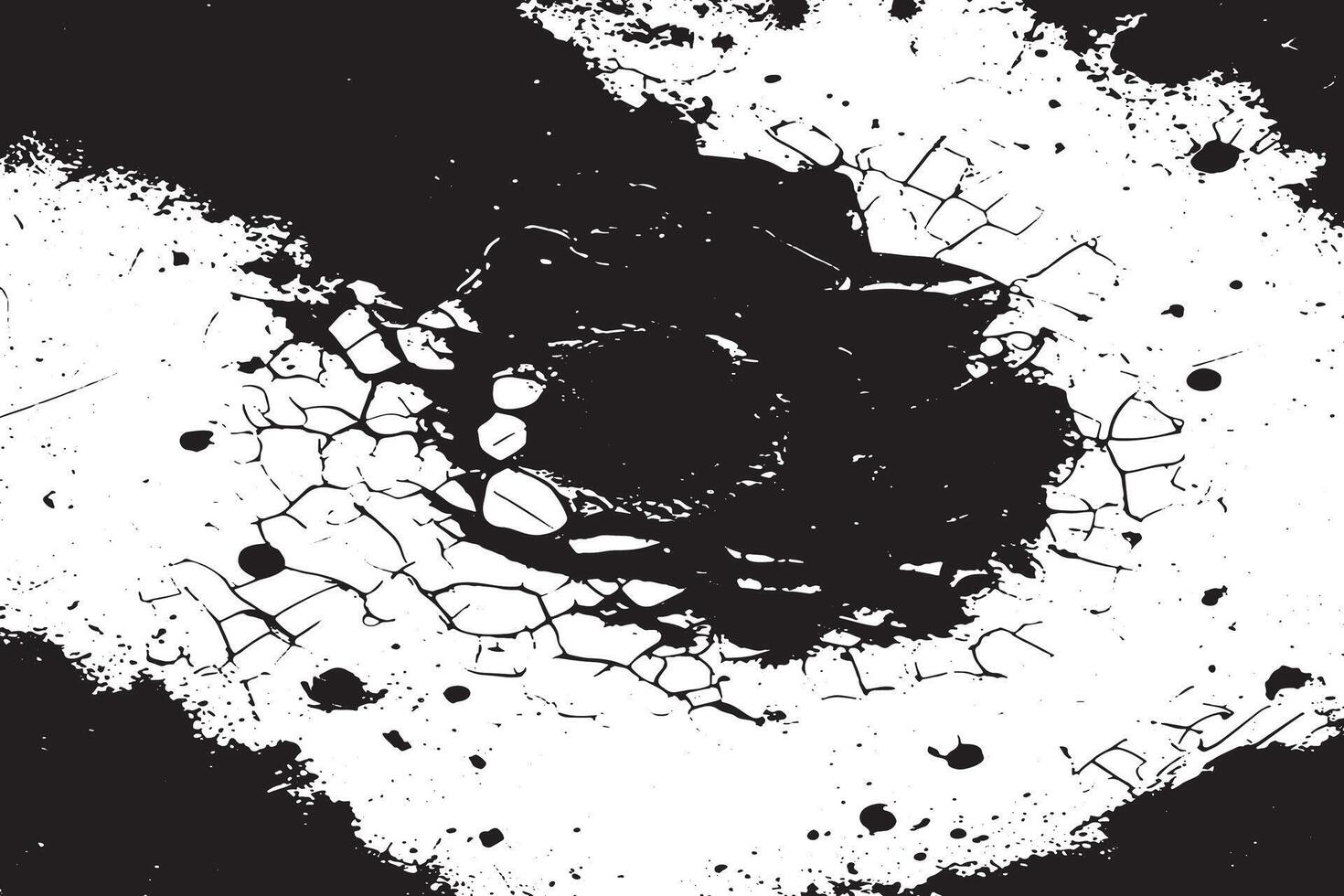 Rough Black Distressed Grunge Texture Overlay on White Background UHD vector