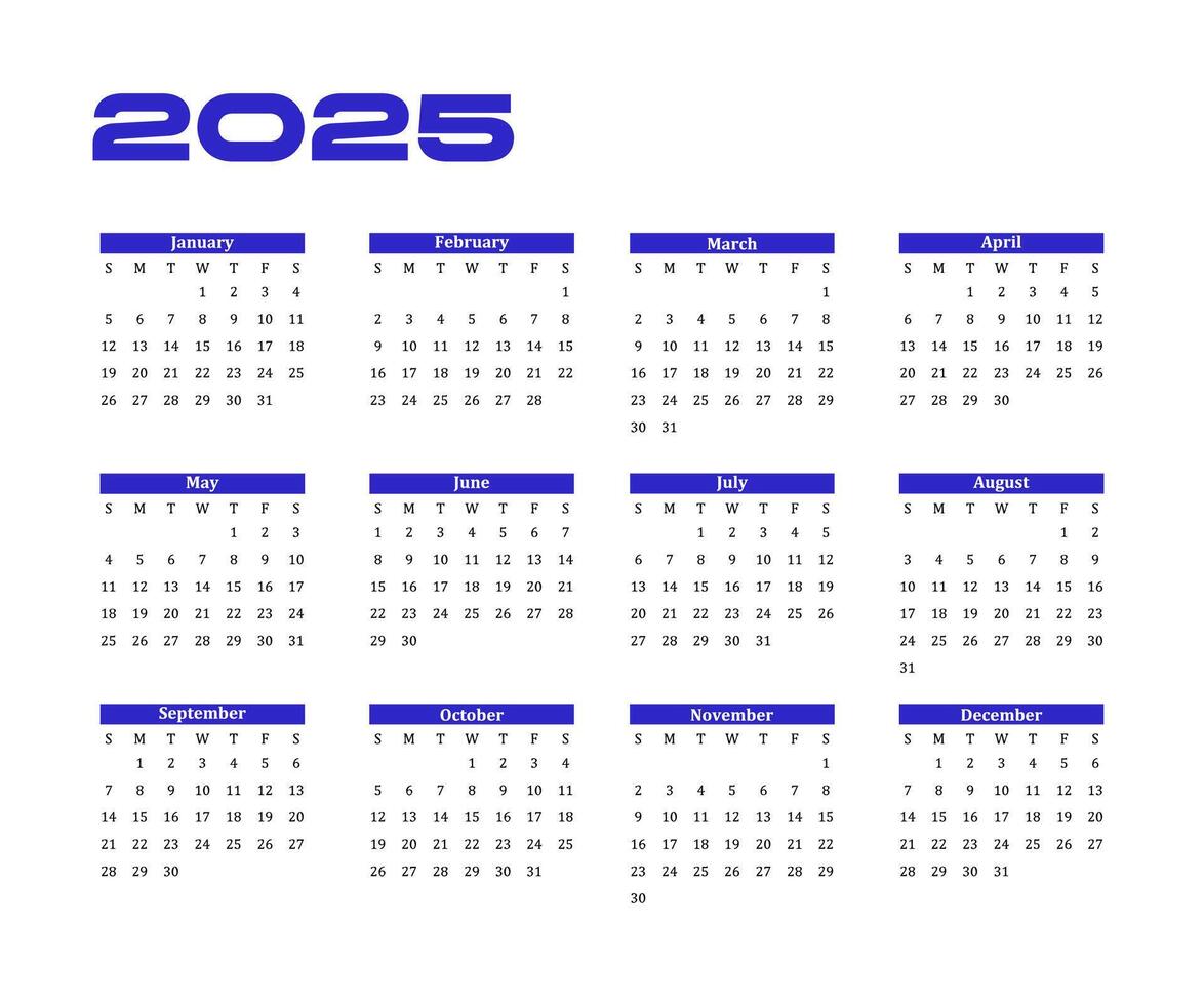 New Year Calendar 2025 Design vector