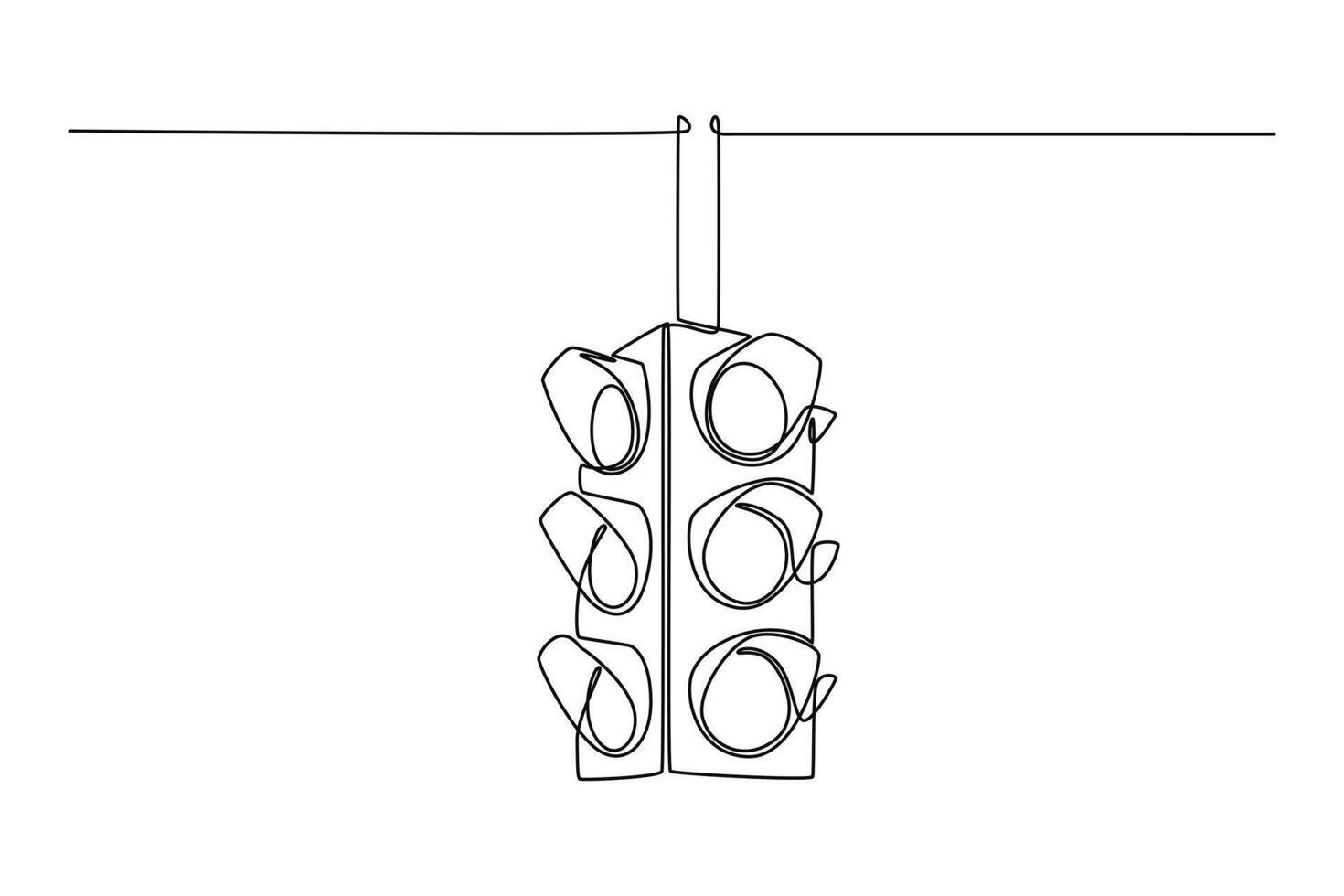 Traffic light concept. Single line draw design. Full length animation illustration. High quality 4k footage. vector