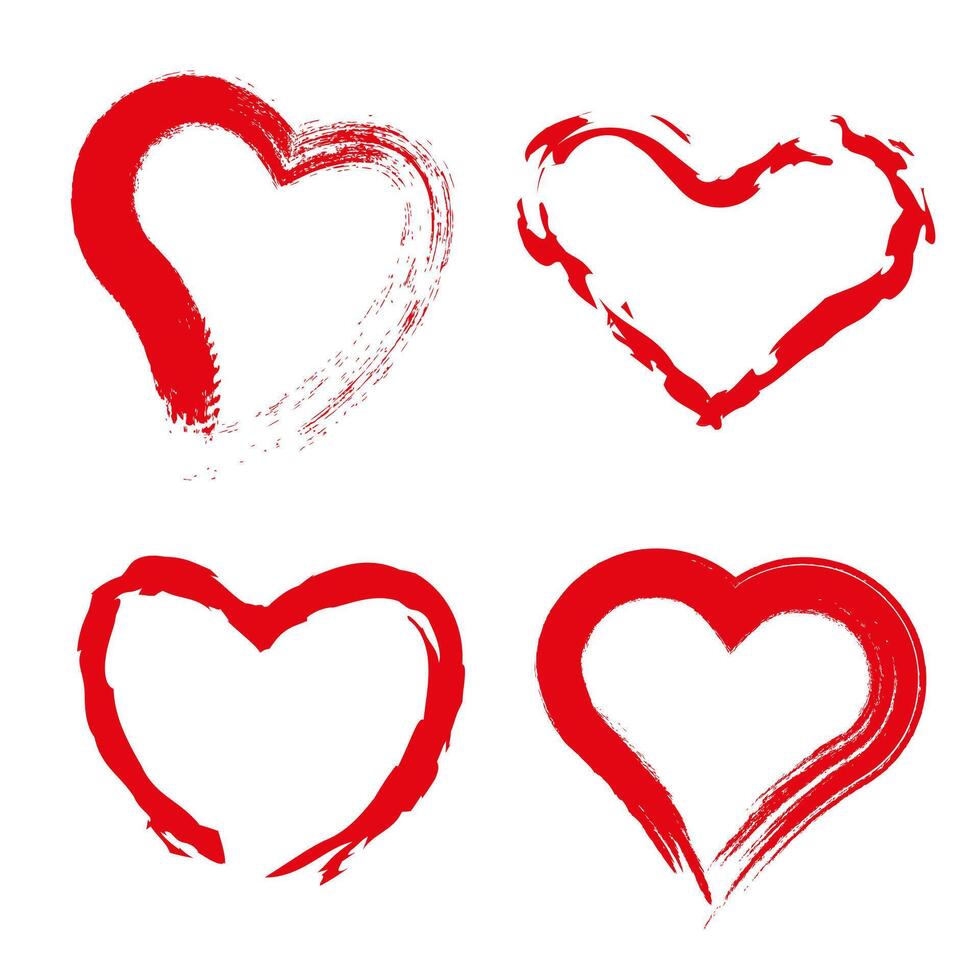 Different hearts. Hearts set. Icons for lovers. vector