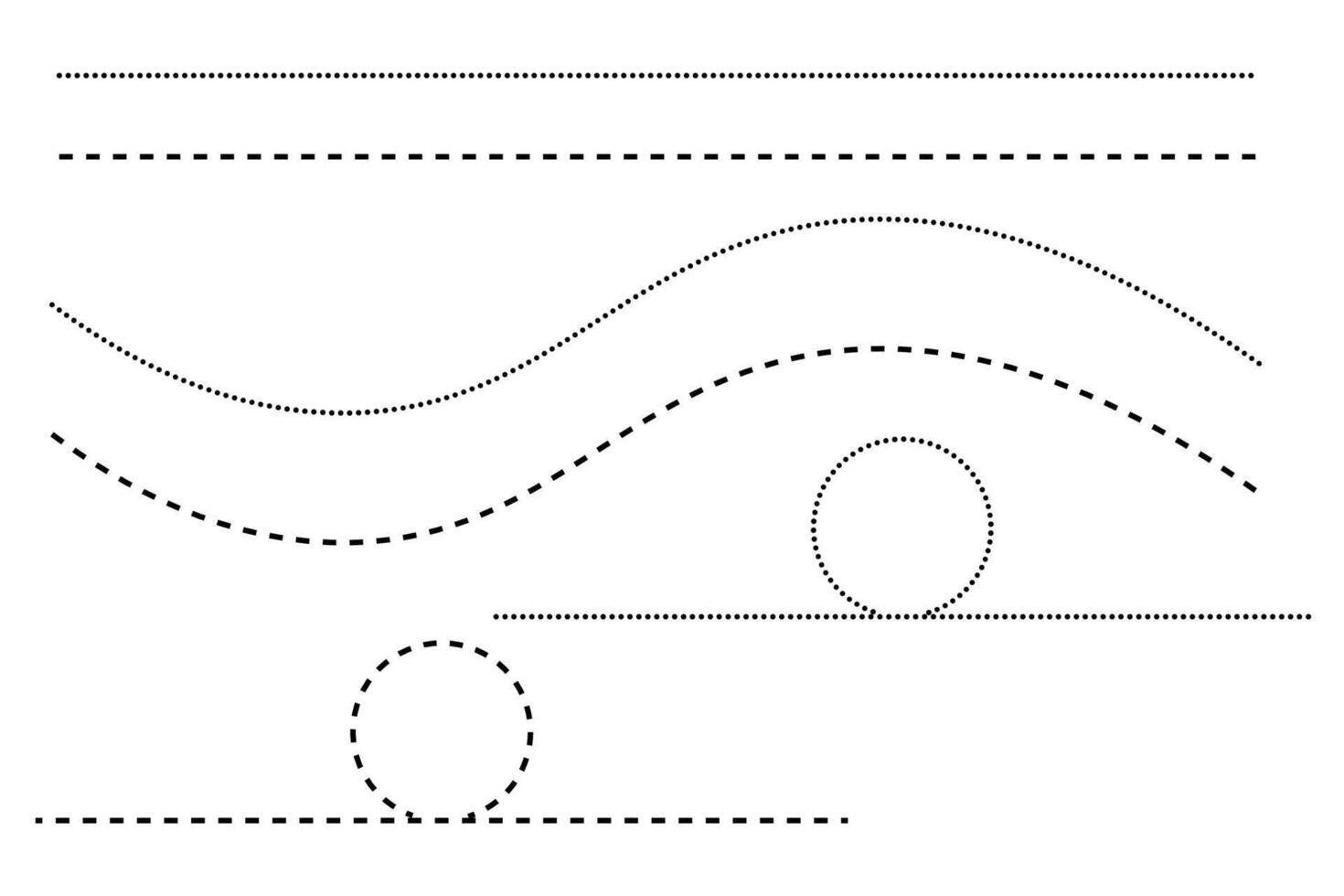Dashed modern sketch doodle graphic element illustration. vector