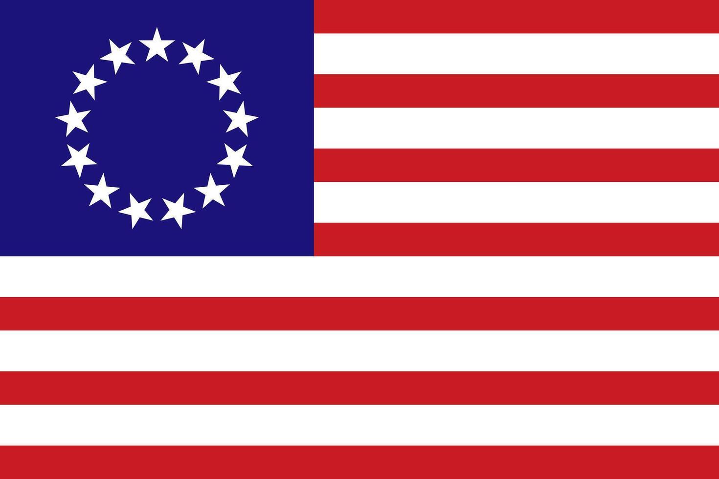 Betsy Ross American flag. An illustration of the Besty Ross flag. Betsy Ross American. vector