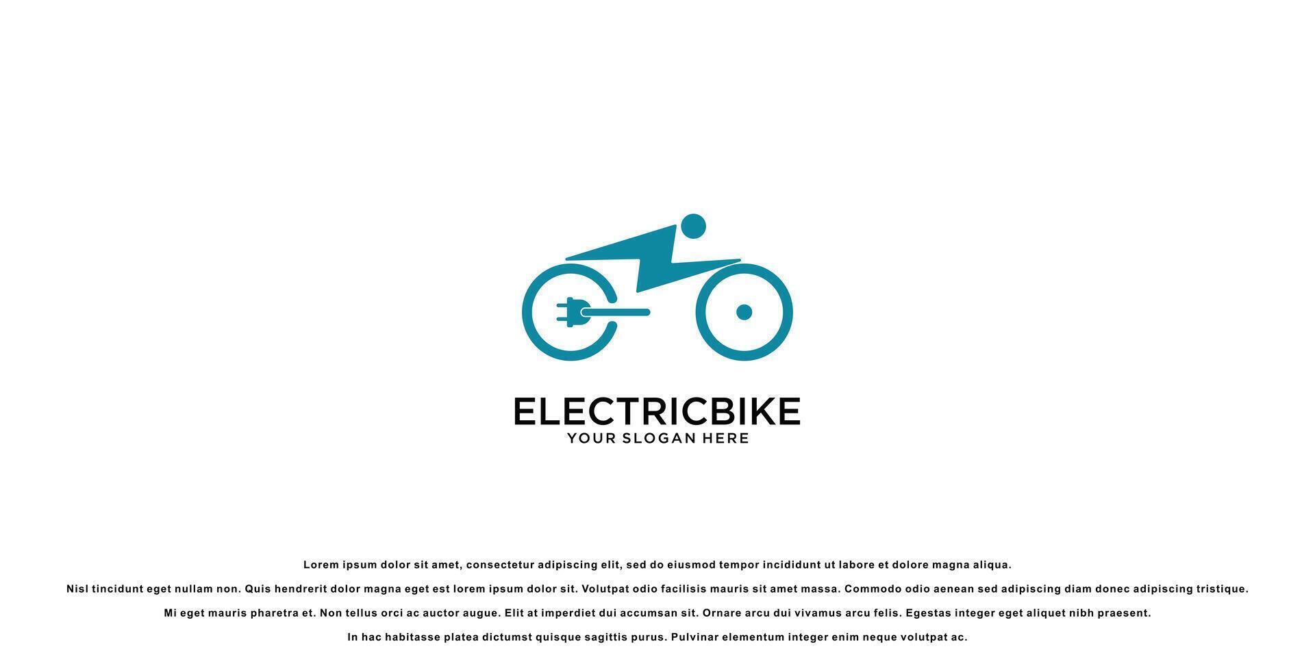 Electric bike logo design with unique concept premium vector
