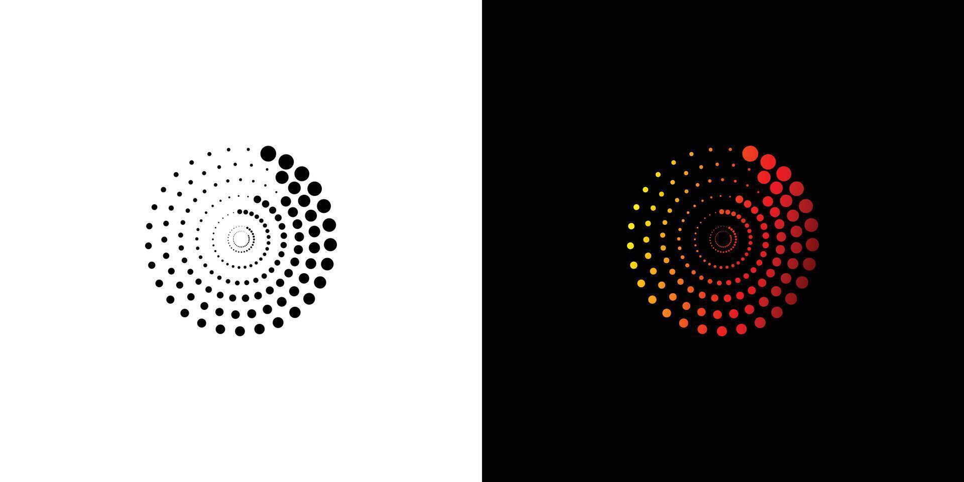 Creative doted logo design with spiral concept premium vector