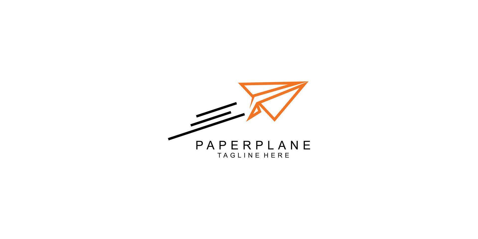 Paper plane logo design with unique concept premium vector