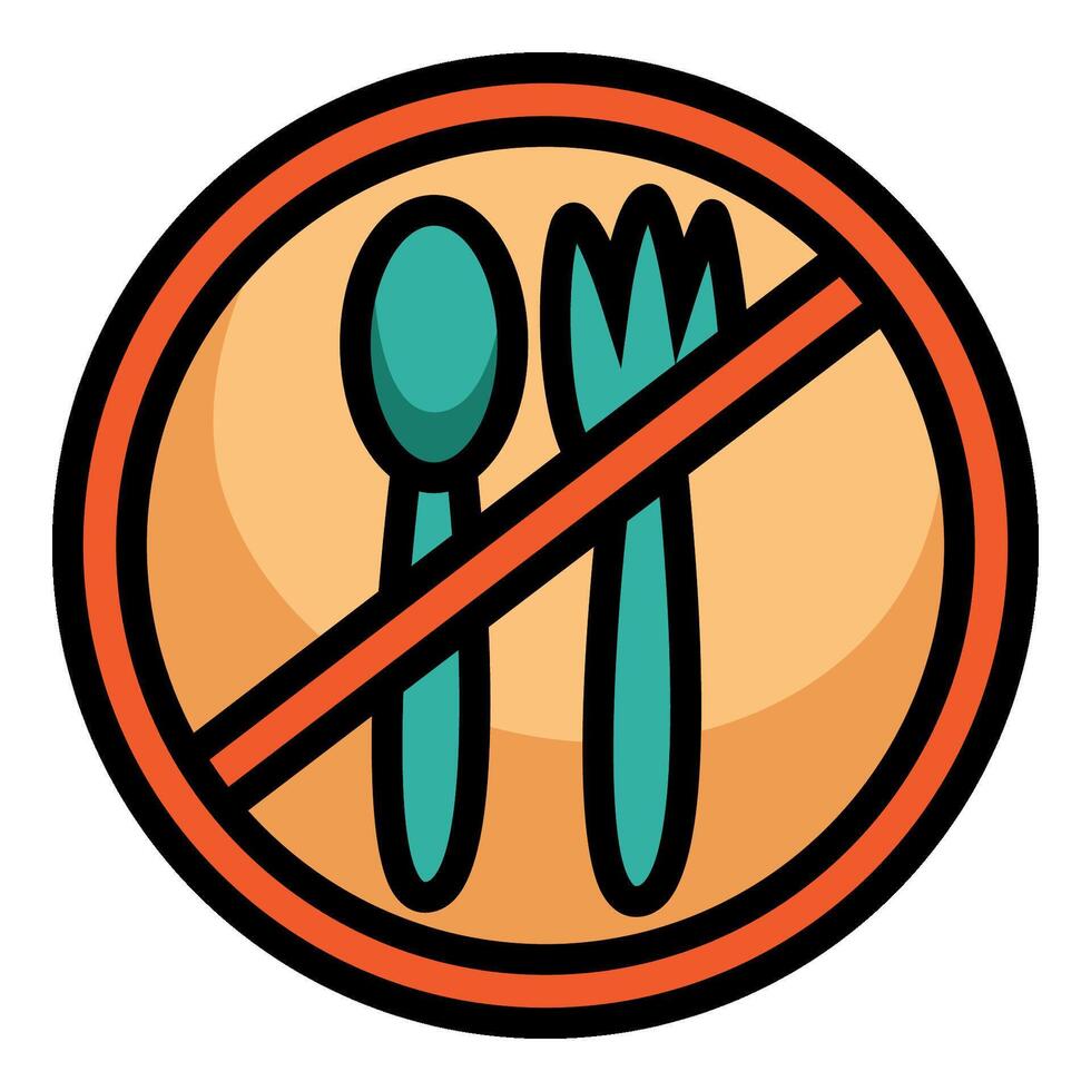 No eating sign with fork and spoon vector