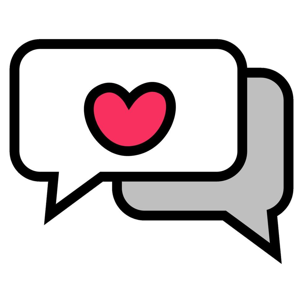 Heart speech bubble on white background vector