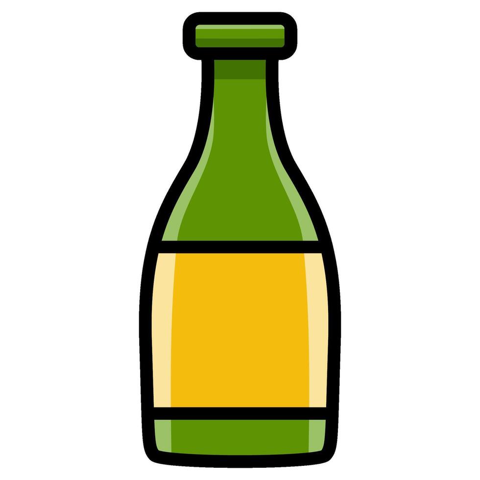 Beer bottle on white background vector