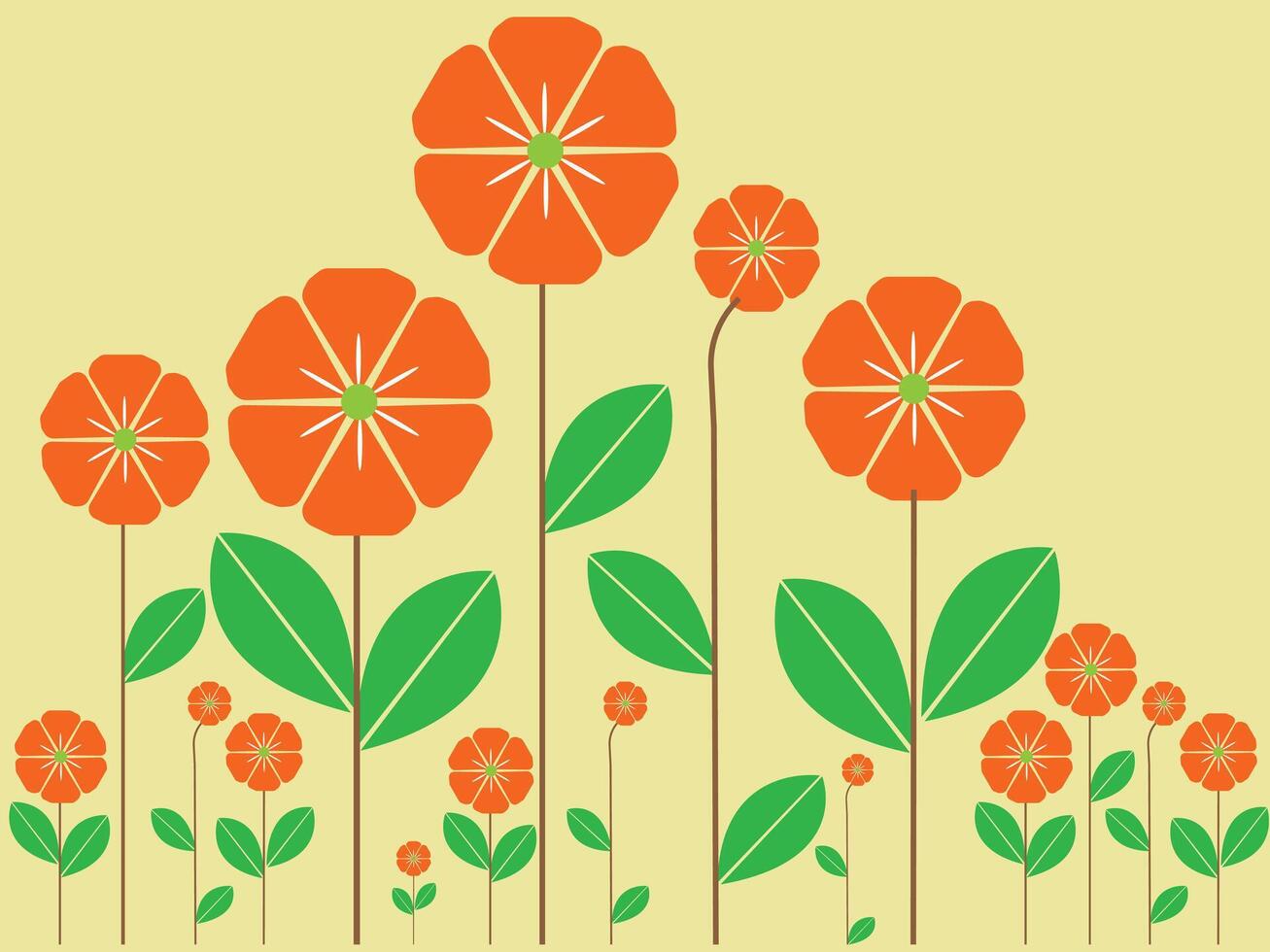 Hand drawn abstract flower illustration vector