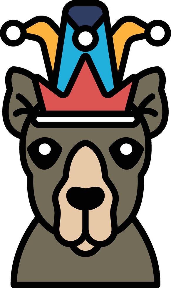 A cartoon dog wearing a crown and a hat vector