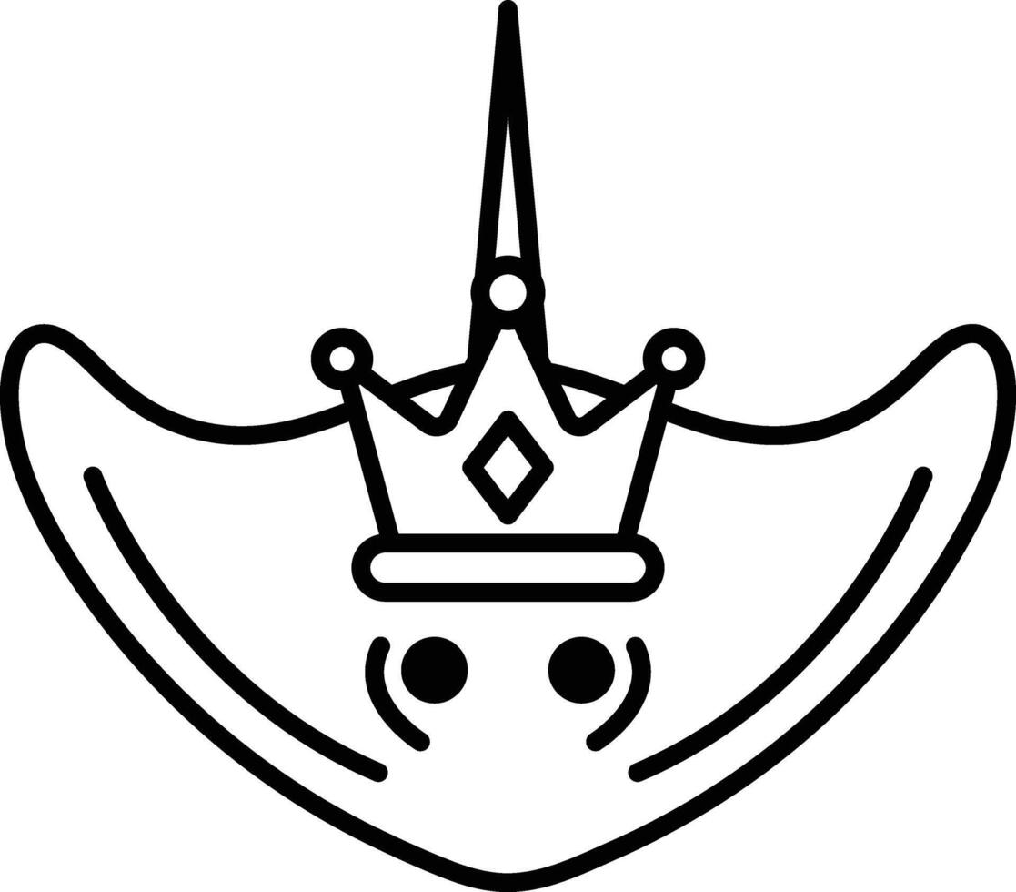 A cartoonish image of a stingray with a crown on its head vector
