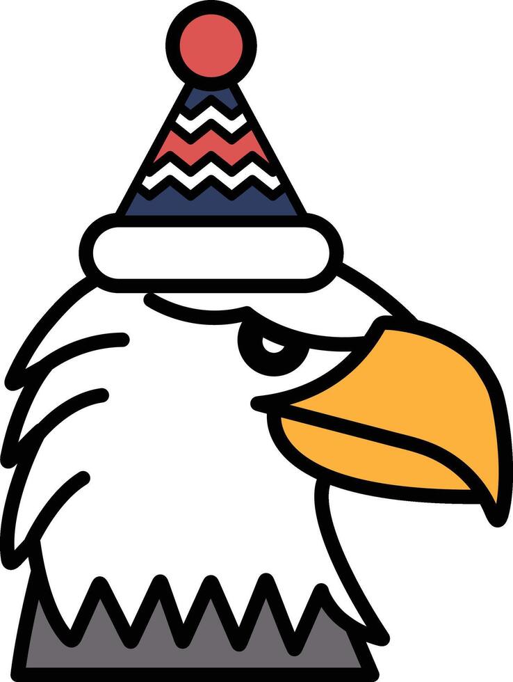 A cartoon eagle with a hat on its head vector