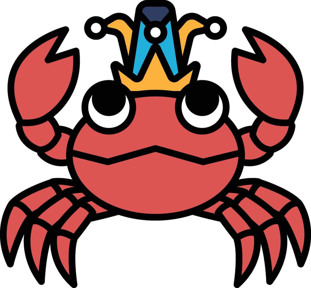 A crab with a crown on its head vector