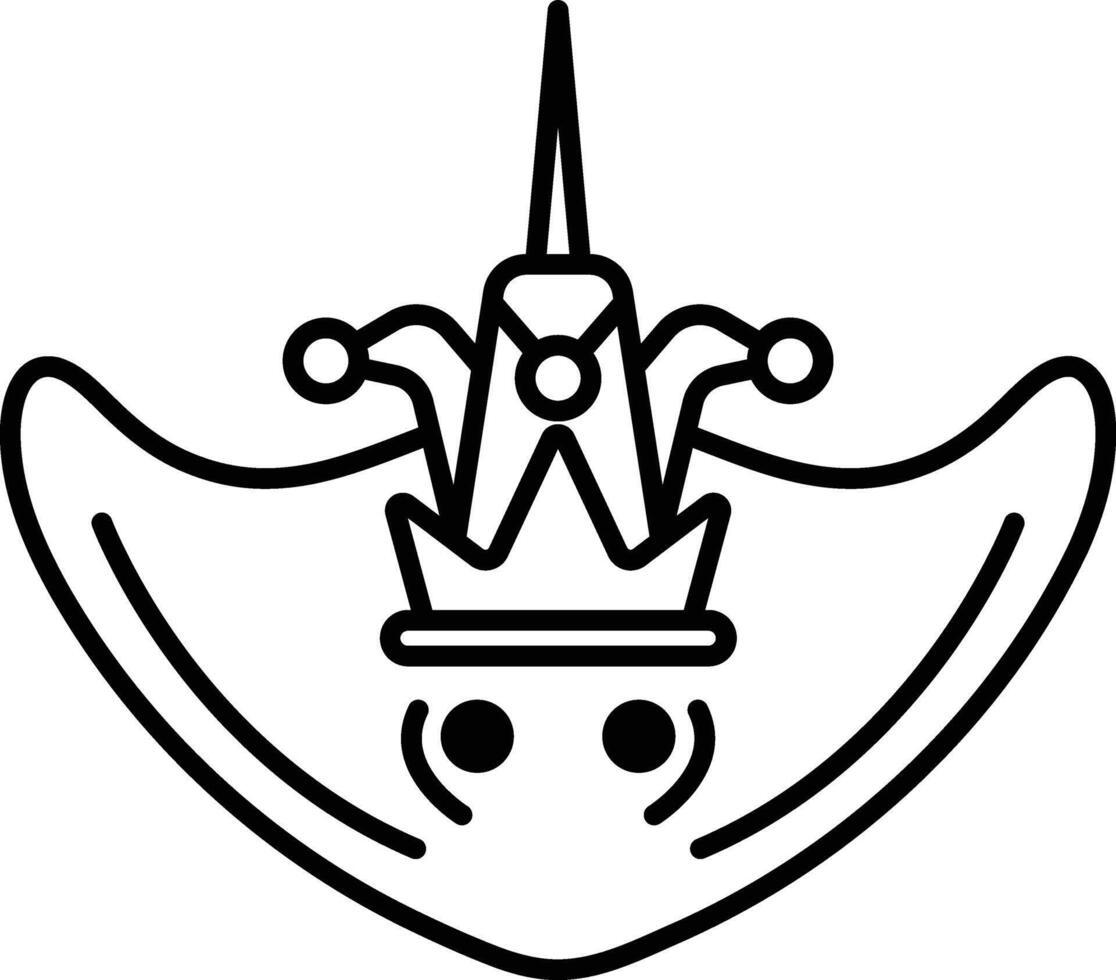 A cartoonish image of a stingray with a crown on its head vector