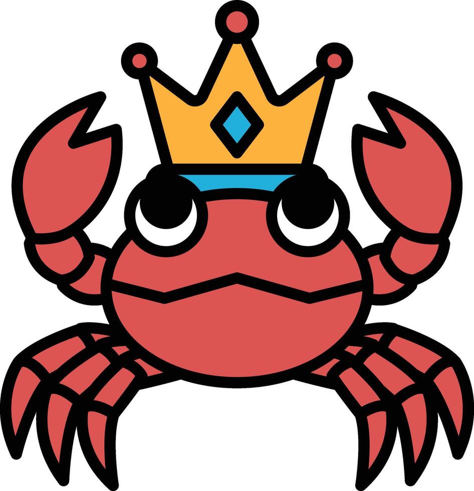 A cartoon crab wearing a crown vector