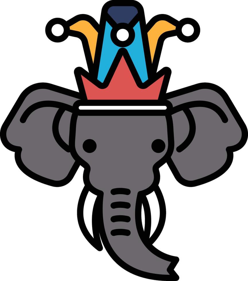 A cartoon elephant with a crown on its head vector