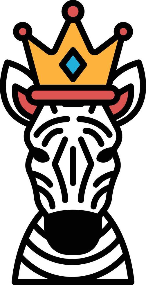 A zebra with a crown on its head vector