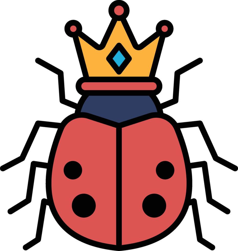 A red bug with a crown on its head vector