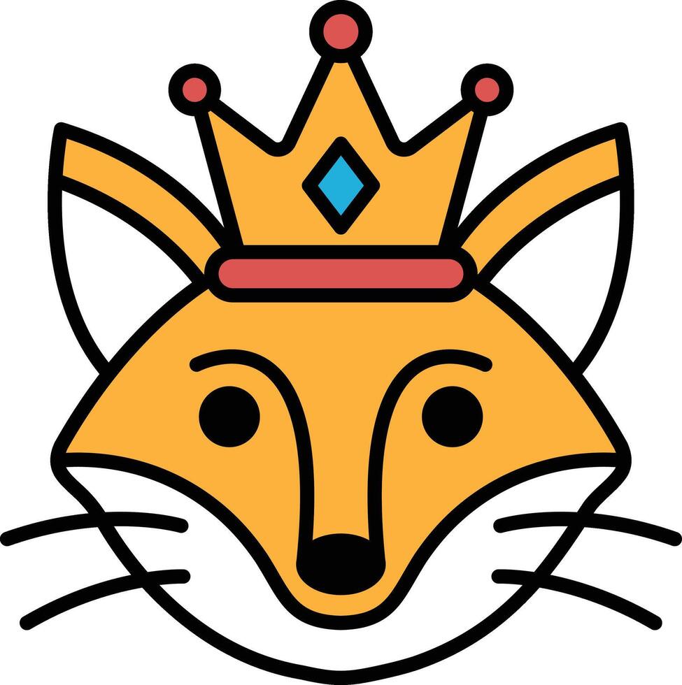 A cartoon fox with a crown on its head vector