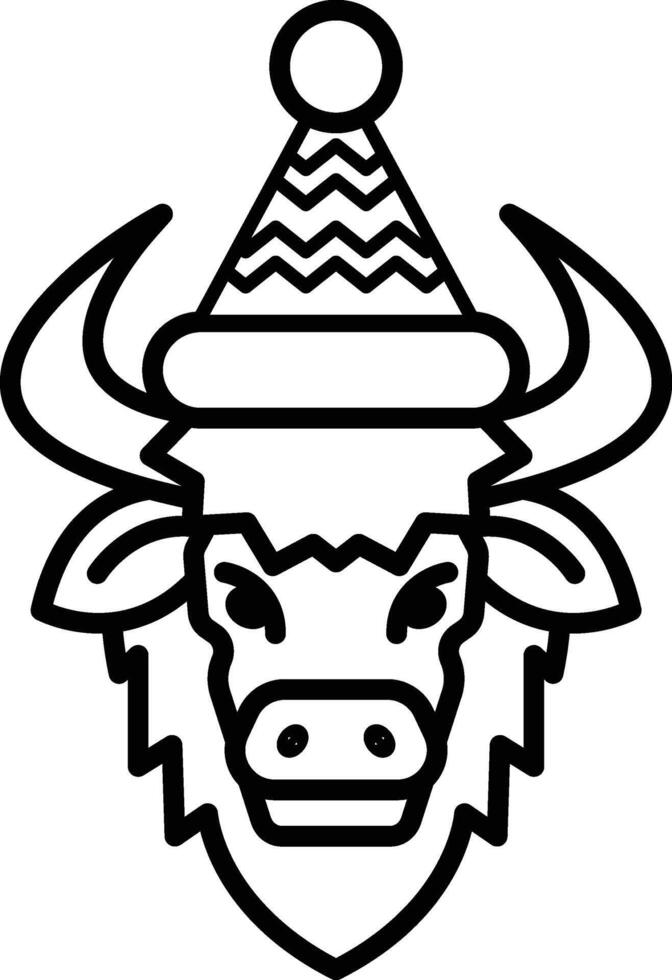 A bull with a hat on its head vector