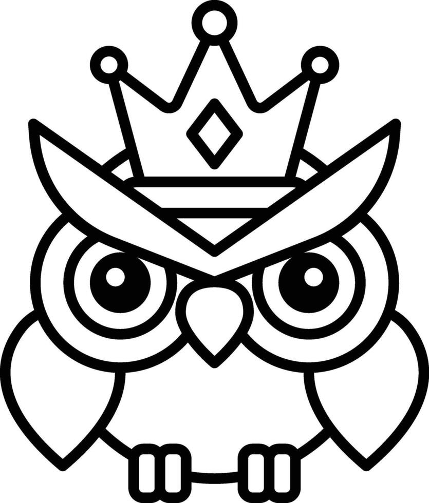 A cartoon owl wearing a crown and looking at the camera vector