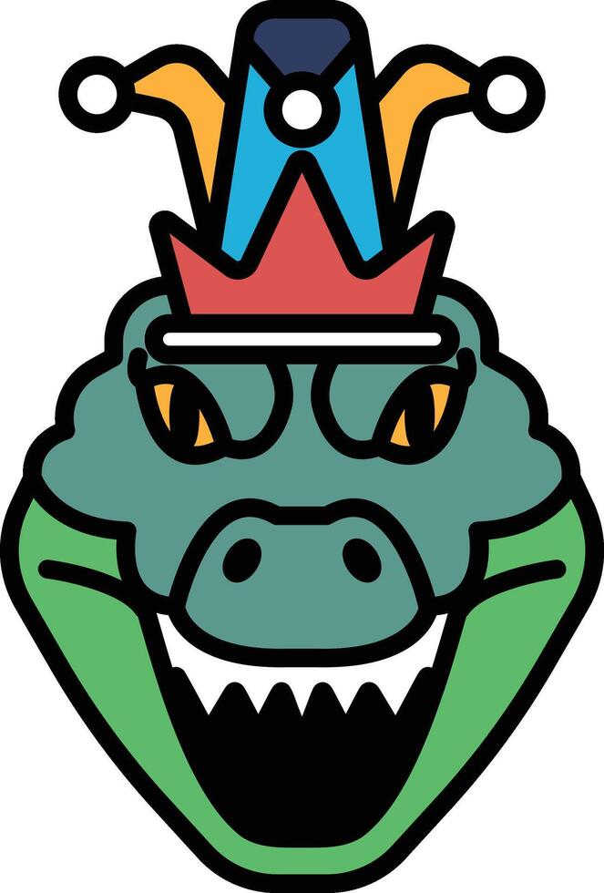 A cartoon crocodile with a crown on its head vector