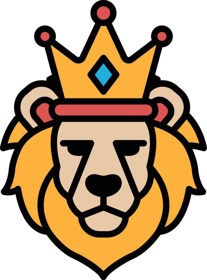 A lion with a crown on its head vector
