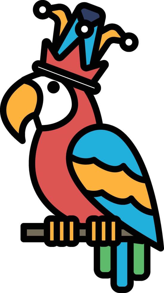 A cartoon parrot wearing a crown vector