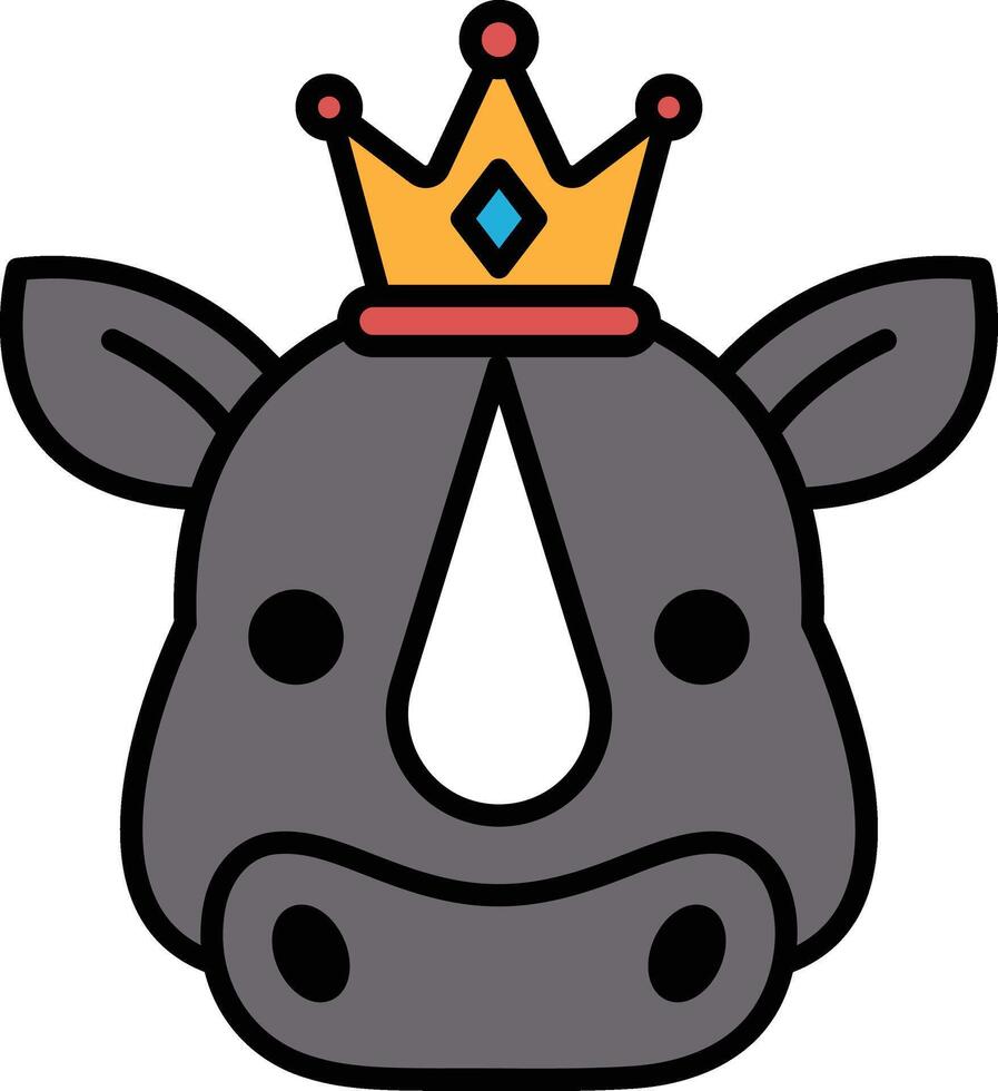 A rhino with a crown on its head vector